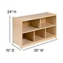 Flash Furniture 24"H x 36"L Wooden 5 Section School Classroom Storage Cabinet, Natural (MKSTRG004)~#|#~sp137301851_sc7