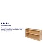 Flash Furniture 30"H x 48"L Wooden 2 Section School Classroom Storage Cabinet, Natural (MKSTRG007)~#|#~sp137393119_sc7