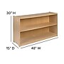 Flash Furniture 30"H x 48"L Wooden 2 Section School Classroom Storage Cabinet, Natural (MKSTRG007)~#|#~sp137393120_sc7