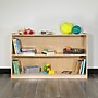 Flash Furniture 30"H x 48"L Wooden 2 Section School Classroom Storage Cabinet, Natural (MKSTRG007)~#|#~sp137393188_sc7