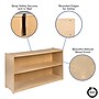 Flash Furniture 30"H x 48"L Wooden 2 Section School Classroom Storage Cabinet, Natural (MKSTRG007)~#|#~sp137393190_sc7