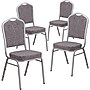 Flash Furniture HERCULES Series Fabric Banquet Stacking Chair, Herringbone/Silver Frame, 4 Pack (4FDC01S12)~#|#~sp137393898_sc7