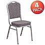 Flash Furniture HERCULES Series Fabric Banquet Stacking Chair, Herringbone/Silver Frame, 4 Pack (4FDC01S12)~#|#~sp137393902_sc7