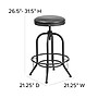 Flash Furniture Rustic LeatherSoft Swivel Barstool, Black (ETBR542230)~#|#~sp137395943_sc7