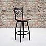 Flash Furniture HERCULES Series Traditional Metal X-Back Barstool, Black/Cherry Wood Seat, 2-Pieces/Pack (2XU6F8BXSWVCHW)~#|#~sp137777026_sc7