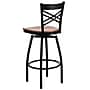 Flash Furniture HERCULES Series Traditional Metal X-Back Barstool, Black/Cherry Wood Seat, 2-Pieces/Pack (2XU6F8BXSWVCHW)~#|#~sp137777029_sc7