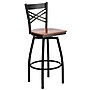 Flash Furniture HERCULES Series Traditional Metal X-Back Barstool, Black/Cherry Wood Seat, 2-Pieces/Pack (2XU6F8BXSWVCHW)~#|#~sp137777030_sc7