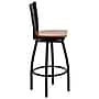 Flash Furniture HERCULES Series Traditional Metal X-Back Barstool, Black/Cherry Wood Seat, 2-Pieces/Pack (2XU6F8BXSWVCHW)~#|#~sp137777031_sc7