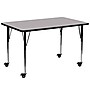 Flash Furniture Wren Rectangular Mobile Activity Table, 30" x 72", Height Adjustable, Gray (XUA3072RECGYTAC)~#|#~sp138373991_sc7