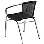 Flash Furniture Lila Aluminum/Rattan Stacking Chair, Black, 4/Pack (4TLH020BK)~#|#~sp138378099_sc7