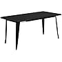 Flash Furniture Darcy Indoor-Outdoor Table Set with 4 Stack Chairs, 63" x 31.5", Black (ETCT005430BK)~#|#~sp138378205_sc7
