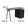 Flash Furniture 47" Glass Glass Computer Desks Black (NANWK021A)~#|#~sp140431520_sc7