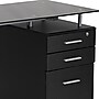 Flash Furniture 47" Glass Glass Computer Desks Black (NANWK021A)~#|#~sp140431522_sc7