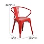 Flash Furniture Luna Contemporary Metal Dining Chair, Red (CH31270RED)~#|#~sp140431690_sc7