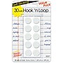 Magic Mounts Hook 'n Loop 5/8" Dots Hook & Loop Fastener, White, 30 Per Pack, 6 Packs (MIL3257W-6)~#|#~sp140936806_sc7
