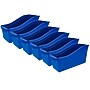 Storex Plastic Large Book Bin, 14.3" x 5.3" x 7", Blue, Pack of 6 (STX71101U06C-6)~#|#~sp140938292_sc7