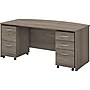 Bush Business Furniture Studio C 72"W Bow Front Desk with Mobile File Cabinets, Modern Hickory (STC012MHSU)~#|#~sp144158283_sc7