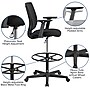 Flash Furniture Harper Ergonomic Mesh Fabric Swivel Mid-Back Drafting Chair, Black (GO2100A)~#|#~sp144375462_sc7