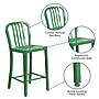 Flash Furniture Colorful Restaurant Counter Height Stool with Back, Green (CH6120024GN)~#|#~sp144473163_sc7