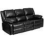 Flash Furniture Harmony Series 77" LeatherSoft Sofa with Two Built-In Recliners, Black (BT70597SOF)~#|#~sp144474219_sc7