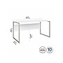 Bush Business Furniture Hybrid 60"W Computer Table Desk with Metal Legs, White (HYD360WH)~#|#~sp147608293_sc7