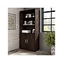 Bush Business Furniture Hybrid 73"H 5-Shelf Bookcase with Doors, Black Walnut Laminated Wood (HYB024BW)~#|#~sp147696164_sc7