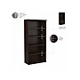 Bush Business Furniture Hybrid 73"H 5-Shelf Bookcase with Doors, Black Walnut Laminated Wood (HYB024BW)~#|#~sp147696165_sc7