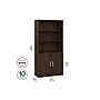 Bush Business Furniture Hybrid 73"H 5-Shelf Bookcase with Doors, Black Walnut Laminated Wood (HYB024BW)~#|#~sp147696167_sc7