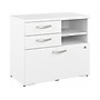 Bush Business Furniture Hybrid 26" Office Storage Cabinet with Drawers and 2 Shelves, White (HYF130WHSU-Z)~#|#~sp147787982_sc7