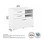 Bush Business Furniture Hybrid 26" Office Storage Cabinet with Drawers and 2 Shelves, White (HYF130WHSU-Z)~#|#~sp147787985_sc7