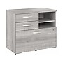 Bush Business Furniture Hybrid 26" Office Storage Cabinet with Drawers and 2 Shelves, Platinum Gray (HYF130PGSU-Z)~#|#~sp147787996_sc7