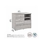 Bush Business Furniture Hybrid 26" Office Storage Cabinet with Drawers and 2 Shelves, Platinum Gray (HYF130PGSU-Z)~#|#~sp147788000_sc7