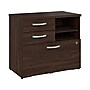 Bush Business Furniture Hybrid 26" Office Storage Cabinet with Drawers and 2 Shelves, Black Walnut (HYF130BWSU-Z)~#|#~sp147788012_sc7