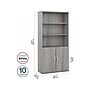 Bush Business Furniture Hybrid 73"H 5-Shelf Bookcase with Doors, Platinum Gray Laminated Wood (HYB024PG)~#|#~sp147788055_sc7