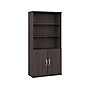 Bush Business Furniture Hybrid 73"H 5-Shelf Bookcase with Doors, Storm Gray Laminated Wood (HYB024SG)~#|#~sp147788059_sc7