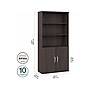 Bush Business Furniture Hybrid 73"H 5-Shelf Bookcase with Doors, Storm Gray Laminated Wood (HYB024SG)~#|#~sp147788063_sc7