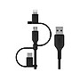 Belkin BOOST CHARGE Universal Lightning/Micro-USB/USB Type-C Cable, Black (CAC001bt1MBK)~#|#~sp149999704_sc7