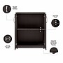 Bush Business Furniture Universal 34" Floor Storage Cabinet with 2 Shelves, Storm Gray (UNS128SG)~#|#~sp150858543_sc7