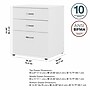 Bush Business Furniture Universal 34" Floor Storage Cabinet with 3 Drawers, White (UNS328WH)~#|#~sp150858751_sc7