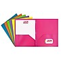 JAM Paper Plastic POP 2-Pocket Folders with Metal Prong Fastener, Multicolored, Assorted Colors, 6/Pack (382ECFASSRT)~#|#~sp150961816_sc7