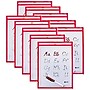 C-Line Reusable Dry Erase Pocket  Study Aid, Neon Red, 9" x 12", Pack of 10 (CLI40814-10)~#|#~sp151424268_sc7