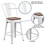 Flash Furniture Lily Contemporary Metal Vertical Back Counter Height Stool, White, 4-Pieces/Pack (4CH3132024GBWHW)~#|#~sp152795644_sc7