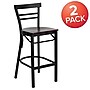 Flash Furniture HERCULES Traditional Metal Two-Slat Ladder Back Barstool, Black/Mahogany, 2-Pieces/Pack (2XU6R9BLADBMAW)~#|#~sp152795830_sc7