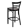 Flash Furniture HERCULES Traditional Metal Two-Slat Ladder Back Barstool, Black/Mahogany, 2-Pieces/Pack (2XU6R9BLADBMAW)~#|#~sp152795854_sc7