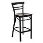 Flash Furniture HERCULES Traditional Metal Two-Slat Ladder Back Barstool, Black/Mahogany, 2-Pieces/Pack (2XU6R9BLADBMAW)~#|#~sp152795939_sc7