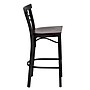 Flash Furniture HERCULES Traditional Metal Two-Slat Ladder Back Barstool, Black/Mahogany, 2-Pieces/Pack (2XU6R9BLADBMAW)~#|#~sp152795941_sc7
