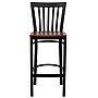 Flash Furniture HERCULES Traditional Metal School House Back Restaurant Barstool, Black/Cherry, 2-Pieces/Pack (2XU6R8BSCHBCHW)~#|#~sp152796463_sc7