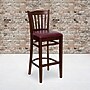 Flash Furniture HERCULES Traditional Wood Vertical Slat Back Barstool, Mahogany/Burgundy, 2-Pieces/Pack (2XUW08BVRTMABGV)~#|#~sp152796522_sc7