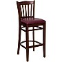Flash Furniture HERCULES Traditional Wood Vertical Slat Back Barstool, Mahogany/Burgundy, 2-Pieces/Pack (2XUW08BVRTMABGV)~#|#~sp152796629_sc7