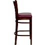 Flash Furniture HERCULES Traditional Wood Vertical Slat Back Barstool, Mahogany/Burgundy, 2-Pieces/Pack (2XUW08BVRTMABGV)~#|#~sp152796631_sc7